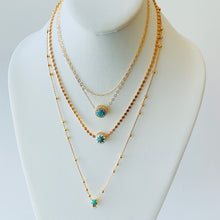 Load image into Gallery viewer, Turquoise &amp; Gold layer necklace