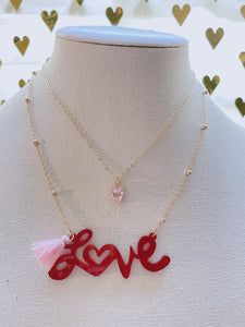 Love Valentine’s acrylic necklaces
