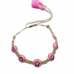 Smiley gold colors macrame bracelets