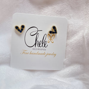 Microzirconia heart earrings