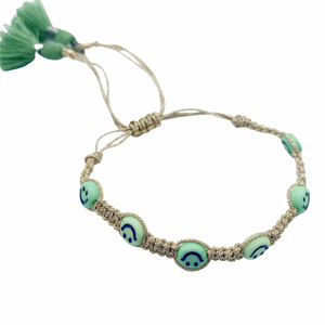 Smiley gold colors macrame bracelets