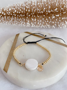 Gold beaded pearl bracelet