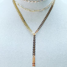 Load image into Gallery viewer, Lariat gold chain layer set