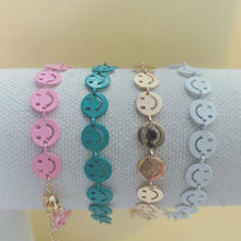 Load image into Gallery viewer, Smiley face enamel  chain bracelets