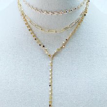 Load image into Gallery viewer, Lariat gold chain layer set