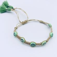 Load image into Gallery viewer, Smiley gold colors macrame bracelets