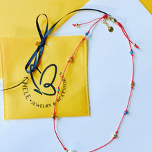 Load image into Gallery viewer, Red string  pearl necklace