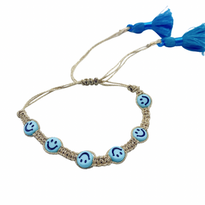 Smiley gold colors macrame bracelets