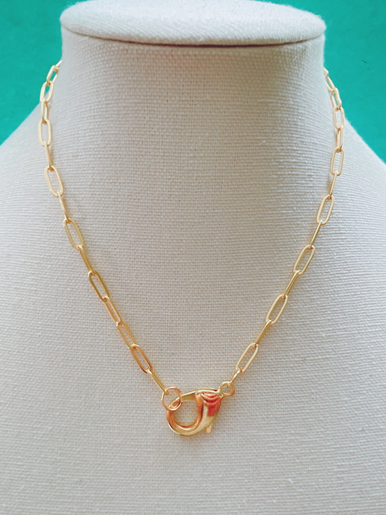 Paper clip  gold necklace