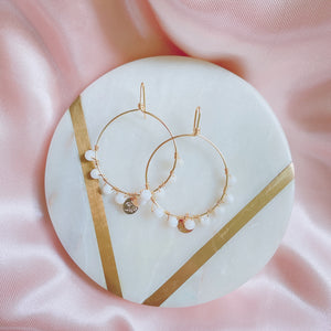Wire handmade embroidered earrings