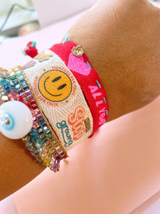 Positive vibes name bracelet