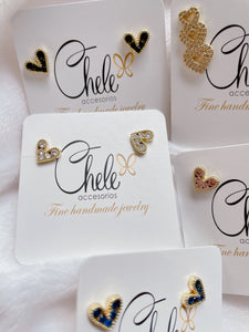 Microzirconia heart earrings
