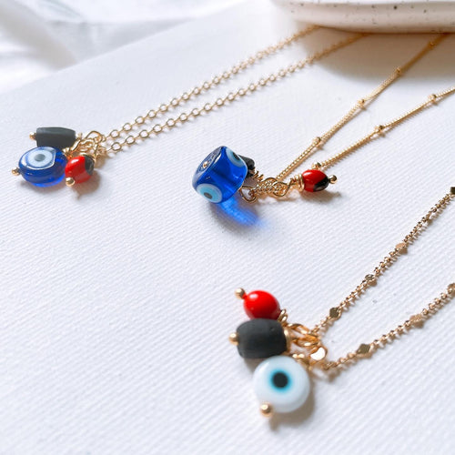 Amulets gold chain necklace