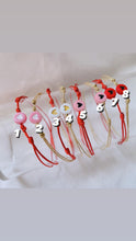Load image into Gallery viewer, Beaded red string  heart bracelet