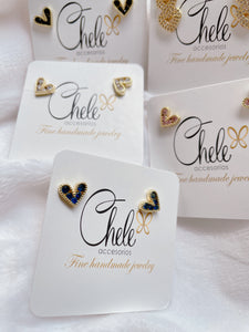 Microzirconia heart earrings