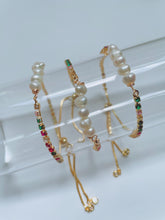 Load image into Gallery viewer, Tennis chain with pearl bracelets