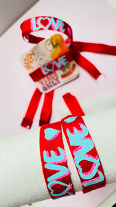 LOVE red ribbon bracelets