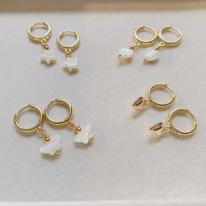 Tiny hoop gold earrings