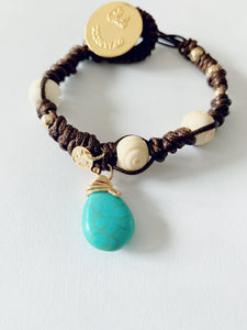 Brazaletes de cordon y piedras - Cheleaccesorios